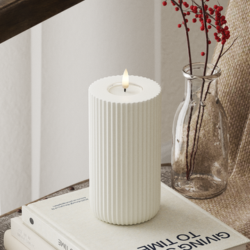 Deluxe Homeart Solid Stripe LED Blokklys Ø 8 X 15 Cm Hvit LED Form 4