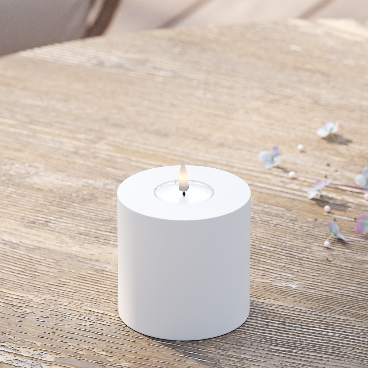 Deluxe Homeart Utomhus LED Blockljus Ø 10 x 10 cm Vit LED utomhusljus Blockljus 2