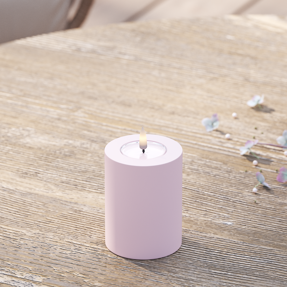 Deluxe Homeart Utendørs LED Blokklys Ø 7,5 x 10 cm Støvet rød LED utendørs lysblokklys 2