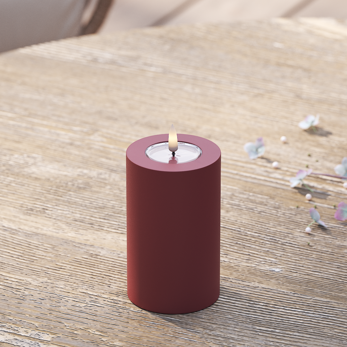 Deluxe Homeart Venkovní LED blokové světlo Ø 7,5 x 12,5 cm Bordó LED venkovní světelné blokové světlo 2