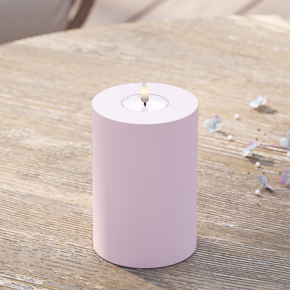 Deluxe Homeart Φωτιστικό μπλοκ LED εξωτερικού χώρου Ø 10 x 15 cm Ξεθωριασμένο κόκκινο Φως μπλοκ εξωτερικού φωτός LED 2