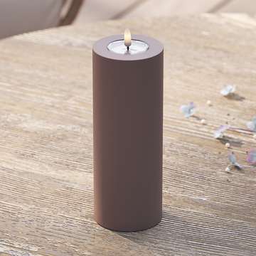 Deluxe Homeart Φωτιστικό μπλοκ LED εξωτερικού χώρου Ø 7,5 x 20 cm Μόκα Φως μπλοκ εξωτερικού φωτός LED 2