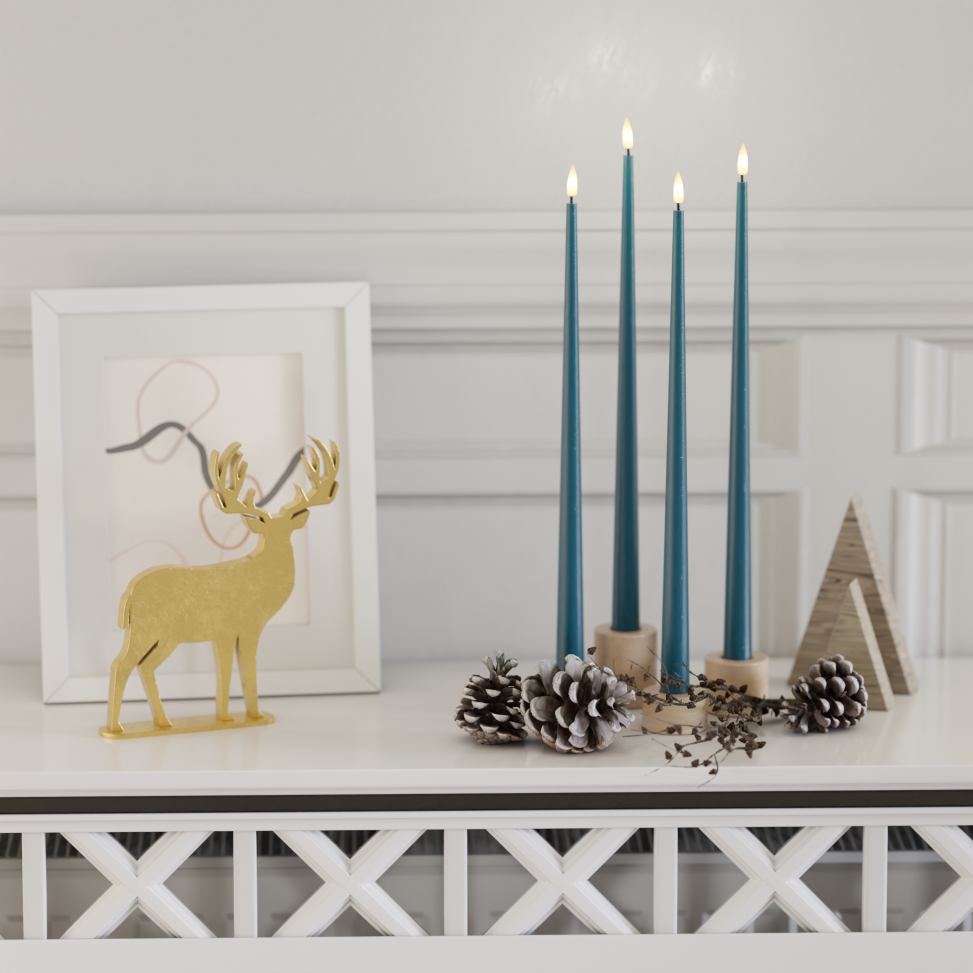 Deluxe Homeart LED-küünlavalguse pakett – Petrol - 38 cm2