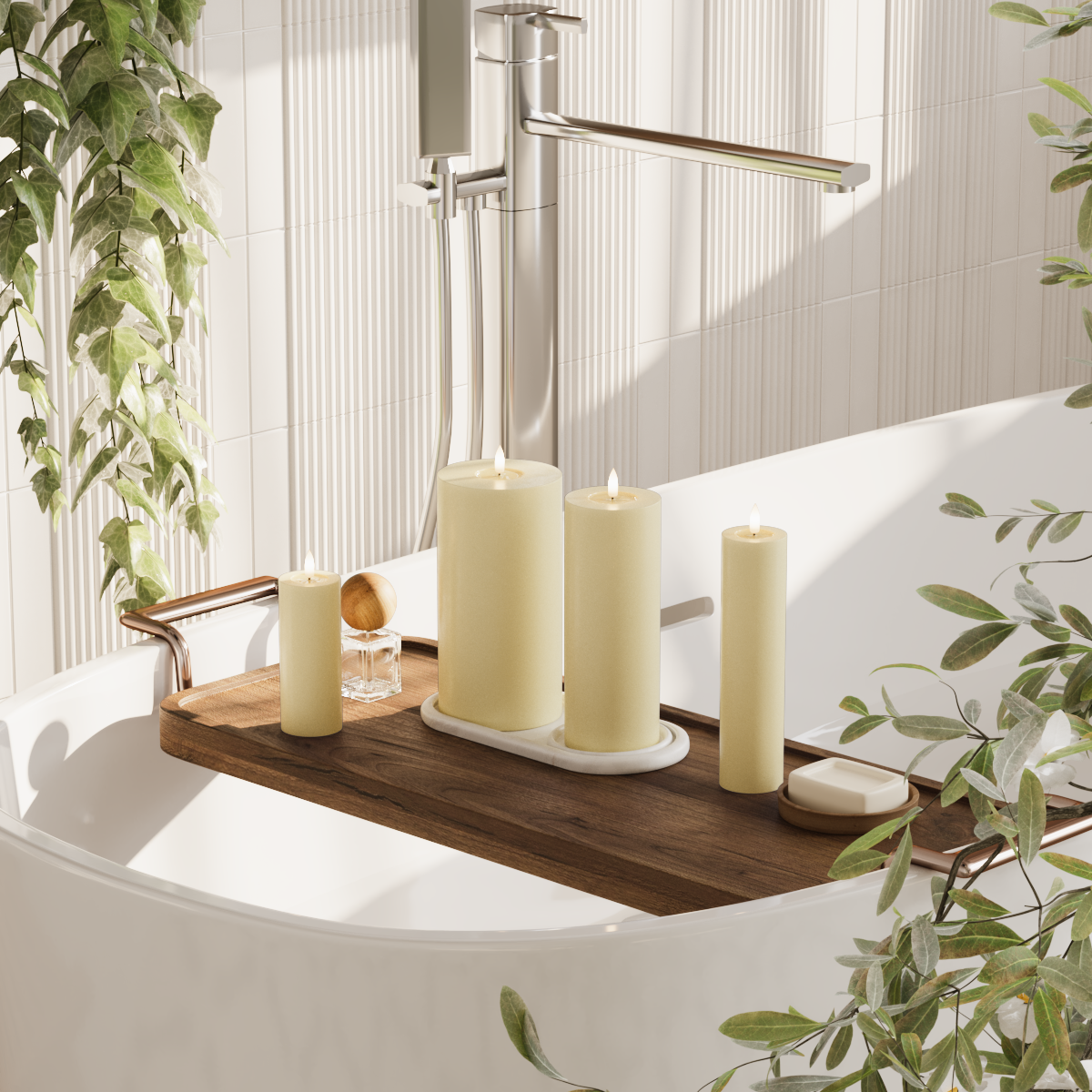 Deluxe Homeart LEDs Vela pilar pacote - Amarelo claro - 5 x 12,5 + 20 | 7,5x20 | Pacote 10 x 20 cm 2