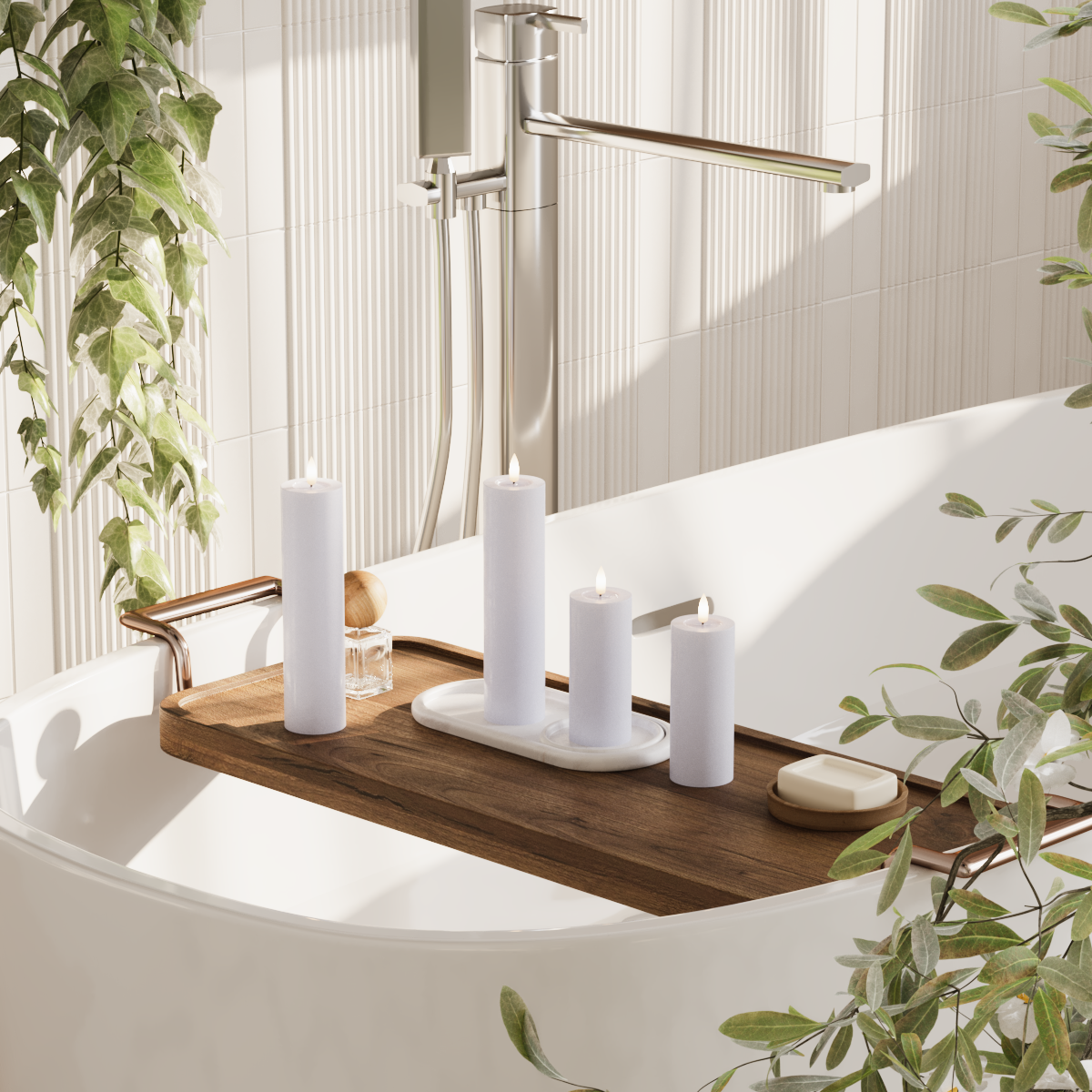 Deluxe Homeart Συσκευασία φωτός μπλοκ LED - Ξεθωριασμένο μπλε - 2 x 5 x 12,5 | Συσκευασία 2 x 5 x 20 cm 2