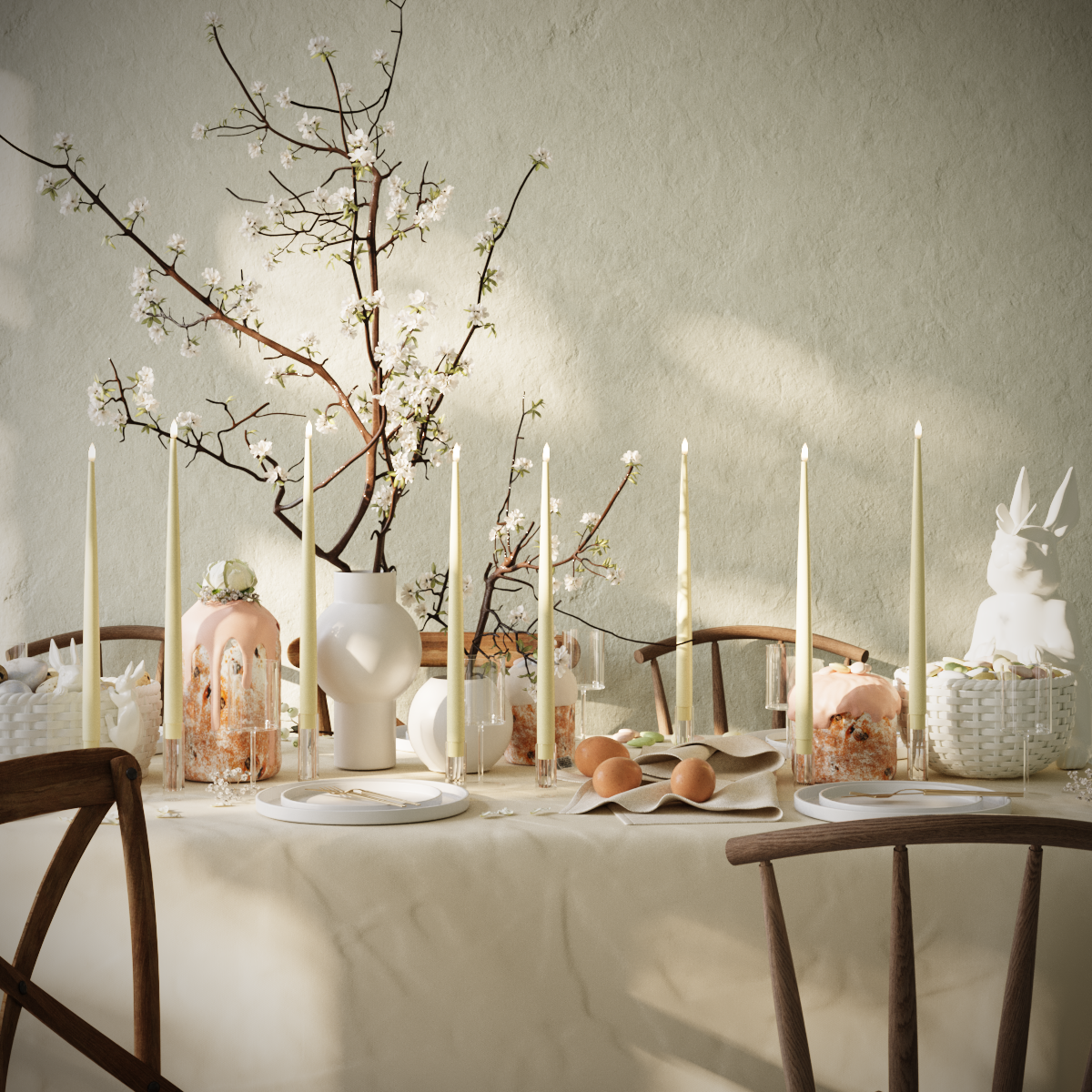 Deluxe Homeart Πακέτο LED Candle Light - Ανοιχτό κίτρινο - 8 τεμ. κεριά 38 cm συσκευασία 1