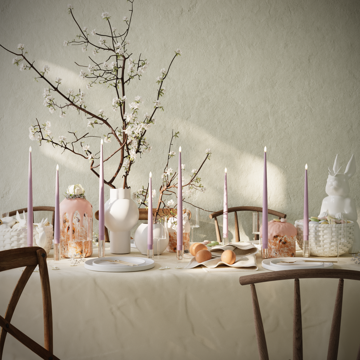 Deluxe Homeart Balík LED sviečok - Levanduľová - 4 kusy 38 cm | 4 kusy 28 cm balenie 1