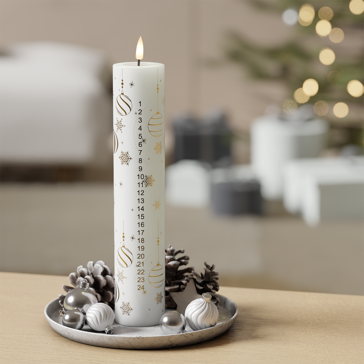 Deluxe Homeart LED osvetlenie kalendára - zlaté Vianoce 1