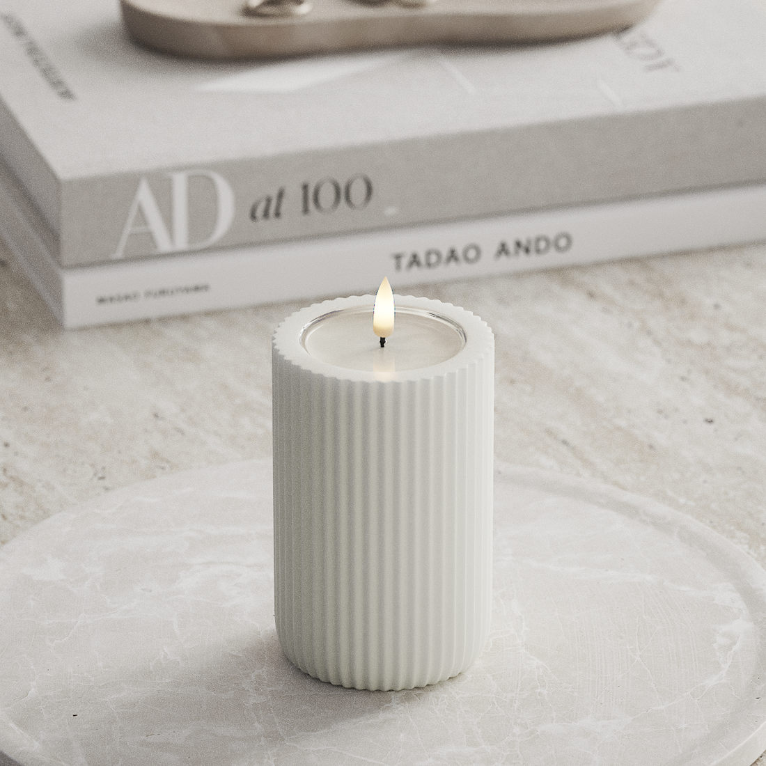 Deluxe Homeart Unique LED Rillelys D 8 x 12,5 cm Hvid unique rillelys 3