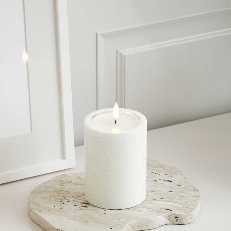 Unique Candles Unique LED Blokklys D 7,5 x 10 cm Hvit