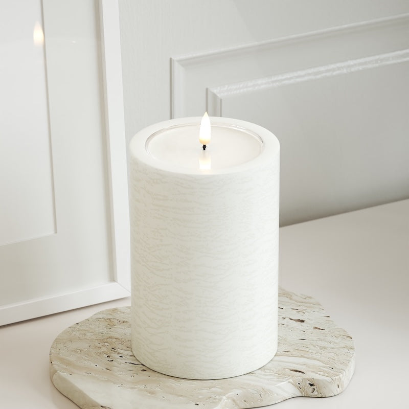 Unique Candles Unique LED Blokklys D 10 x 15 cm Hvit