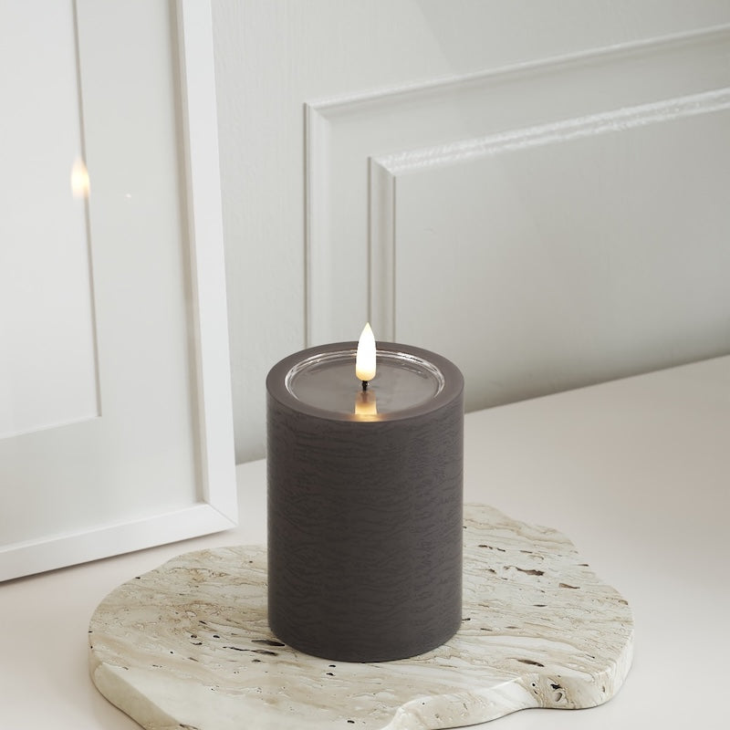 Unique Candles Unique LED blokové svetlo D 7,5 x 10 cm Moka