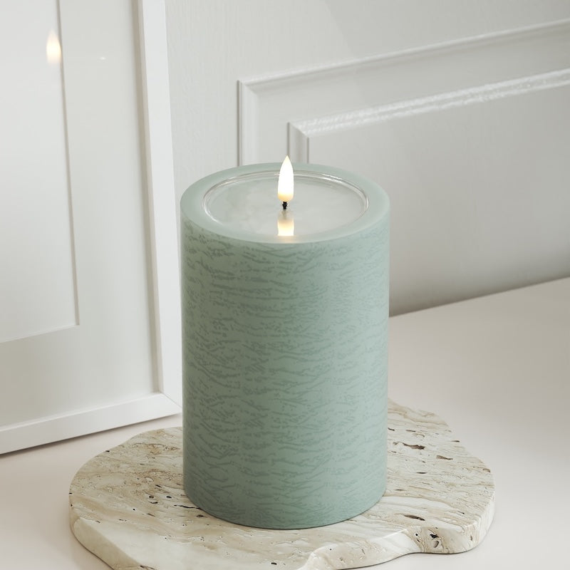 Unique Candles Unique LED Blokklys D 10 x 15 cm Salviegrønn